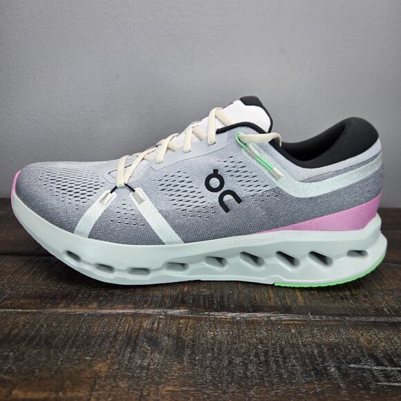 NEW ON Cloudsurfer Mens Size 12 Comfy Running Shoes Sneakers Gym Gray Pink Green main image 7